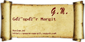 Gáspár Margit névjegykártya